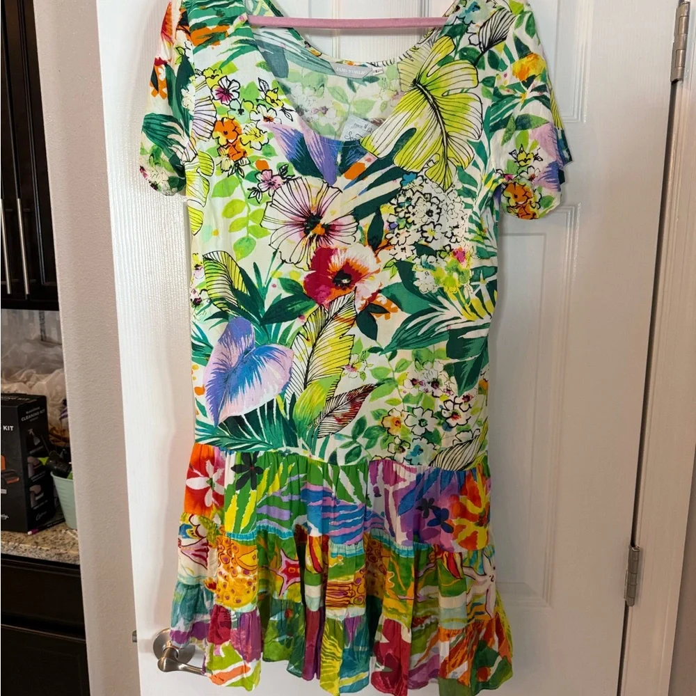 Jams World Multicolored Midi Sundress Flutter Sleeves Scoop Neck - Picture 4 of 4